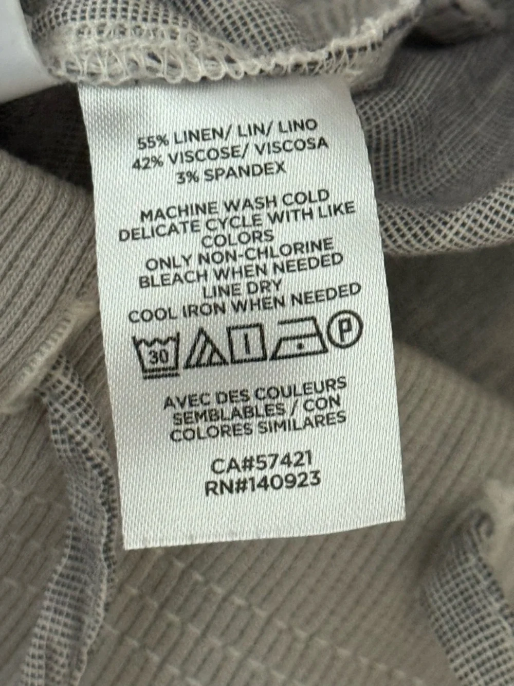 Lou & Grey for Loft Pants Womens Medium Gray Linen Blend Casual Elastic Pull On